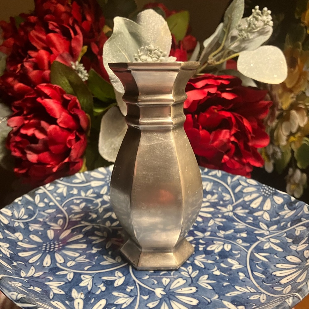 Pottery Barn Mini Metal Vase Silver